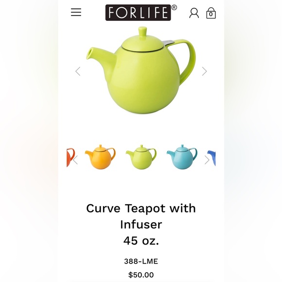 FORLIFE Curve Teapot with Infuser - Picture 10 of 10